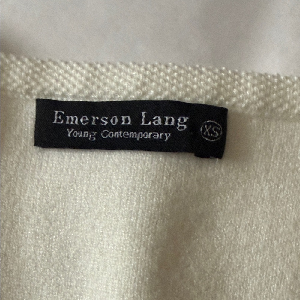 Emerson Lang Elegant White Sleeveless Button-Down Sweater Vest NWT - Picture 2 of 8